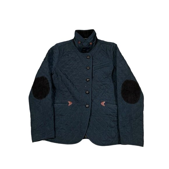 Aigle Maitre Cauoutchoutier Quilted Collared Button Front‎ Navy Blue Jacket - Picture 1 of 15